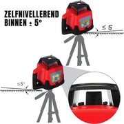 Bouwlaser PRO - Roterend - Zelfnivellerende kruislijn laser - Rotatielaser 360° Zondder statief - Waterbestendig meetinstrument
