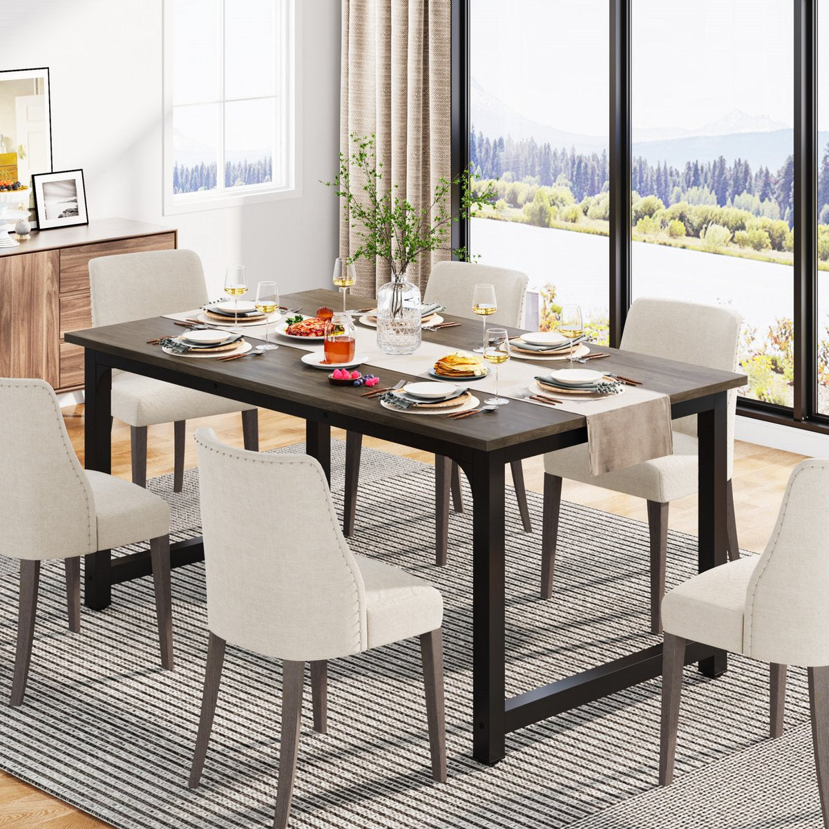 Eettafel Vienna - 160cm - Voor 6 personen - Voor keuken en woonkamer - Bruin