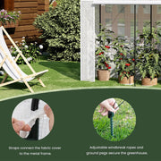 Winterproof kas - 170x68x200 cm folietunnel voor tomatenkweek - Landbouwhuis met deur en 2 ramen