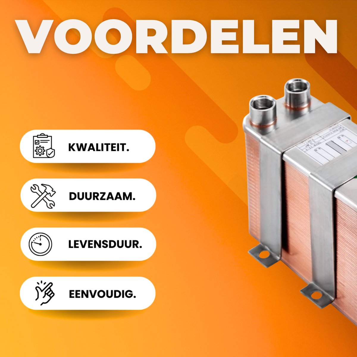 Platenwarmtewisselaar - RVS Warmtewisselaar - Voor Verwarming en Koeling