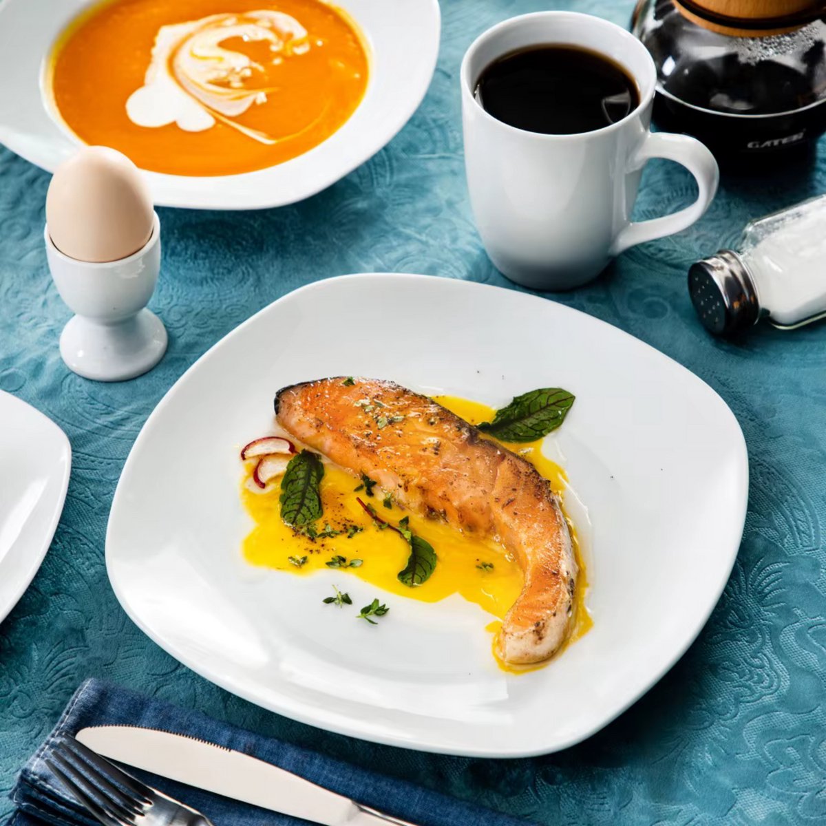 Refined Dinerborden – 20 delig- 4 persoons – Wit Keramisch – Dinerborden – Breakfast Plates