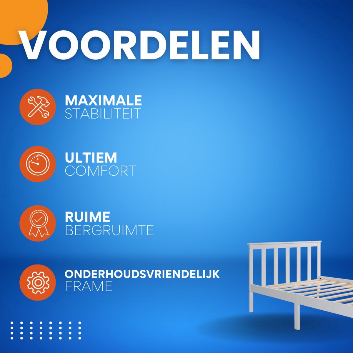 Eenpersoonsbed Tavien 90 x 200 cm - Voor Kinderen - Met lattenbodem - Zonder matras - Kinderbed