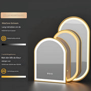LED Badkamerspiegel met verlicht - Gouden Frame - Dimbaar - Make up - Ovale spiegel - Anti-mist - 50x80cm