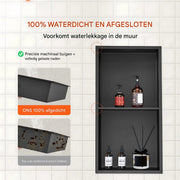 Douchenis PRO - Inbouwnis - Voor badkamer - Zeepopslag - Verzonken - 2 lagen - 33x33cm