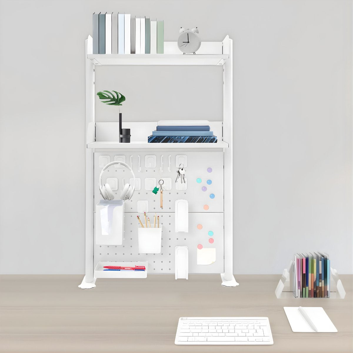 Bureau oranizer - Voor werkplek en studie - Multifunctionele organizer - Compact en praktisch voor op het bureau - Wit