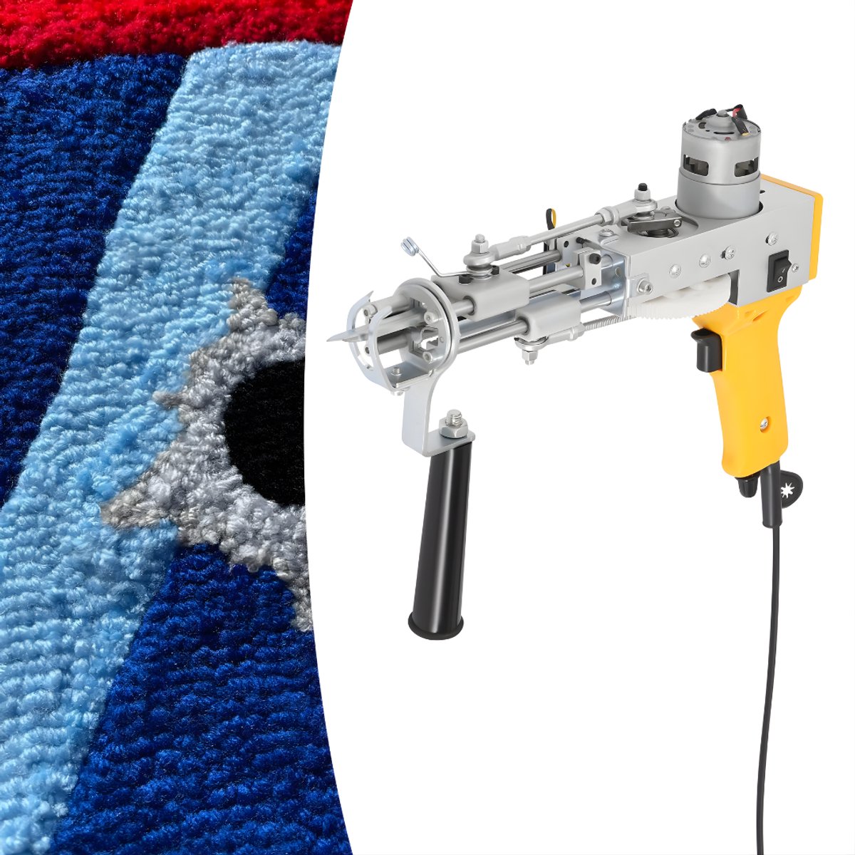 Tufting gun - Tuftpistool - Borduurmachine - Tapijtweven - Voor het maken van tapijten - Voor efficiënt en nauwkeurig werk - Metaal / Kunststof - Geel