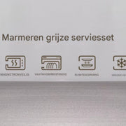 Ornate Bordenset – 6 persoons – 30 delig – Marmerlook Keramisch – Dinerborden – Ontbijtborden