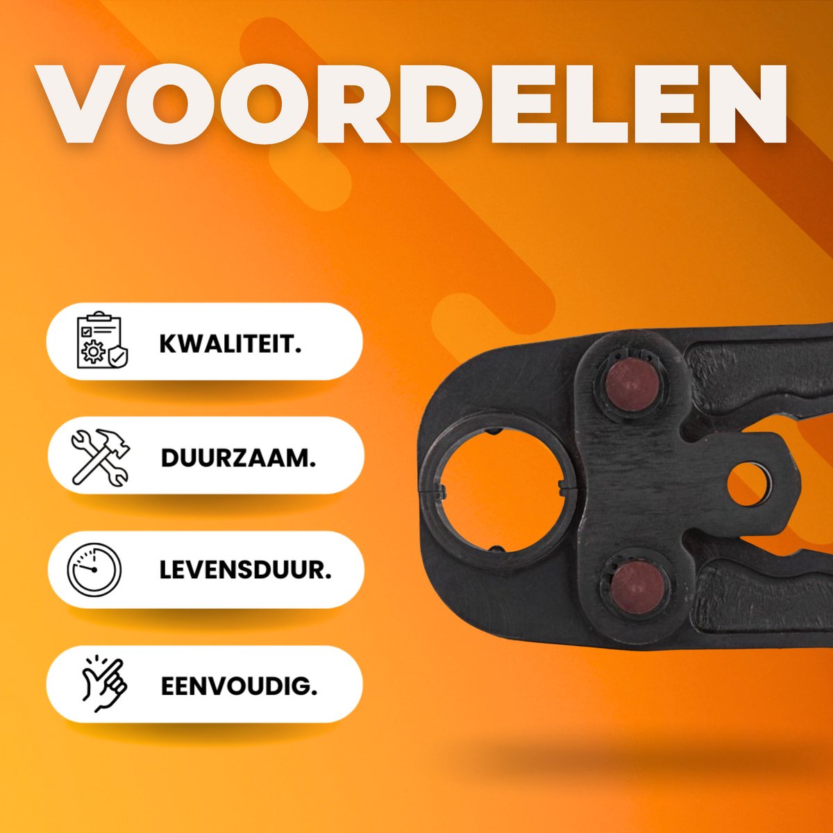 Perstang kop zonder stang - TH 16-32mm - Pijpsleutel met Persbekken - Voor Composietbuizen