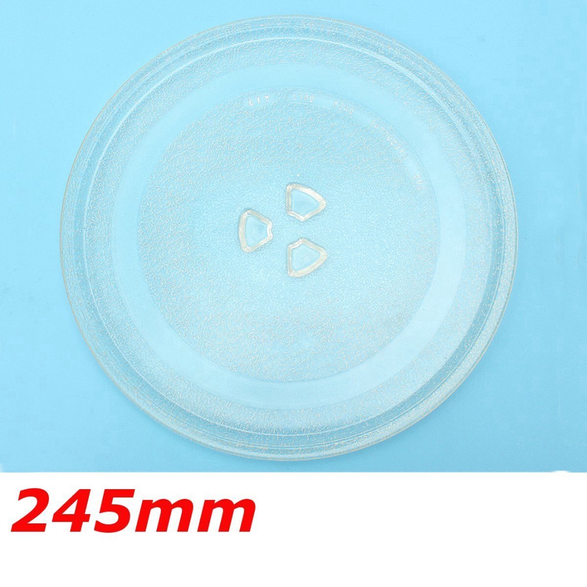 Happyment Magnetron Draaiplateau - Glasplaat Voor Magnetrons - Glazen Magnetronschaal - Inkepingen - 24.5cm