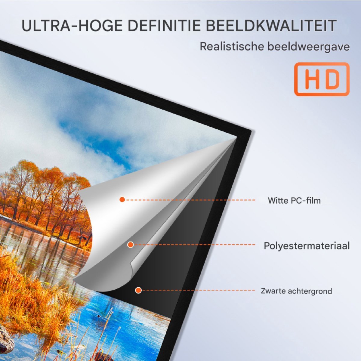 Beamer Scherm - Projectorscherm - Indoor en outdoor - Thuisbioscoop - Draagbare beamer
