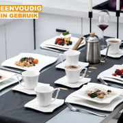 Noble Serviesset – 6 persoons – 30 delig – Wit Keramisch – Dinerborden – Kleine Borden