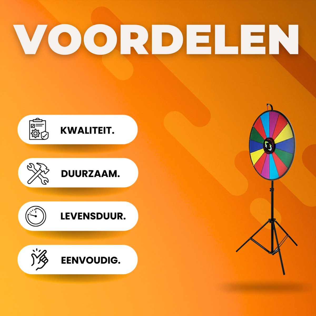 Rad van fortuin - 61cm - Fortuinwiel - Draairad - Draaiwiel - Draaischijf - 14 Slots - Spel & Promotie