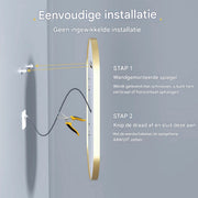 LED Badkamerspiegel Opulence - Met verlicht - Gouden Frame - Dimbaar - Make up - Ovale spiegel - Anti-mist - 50x100cm
