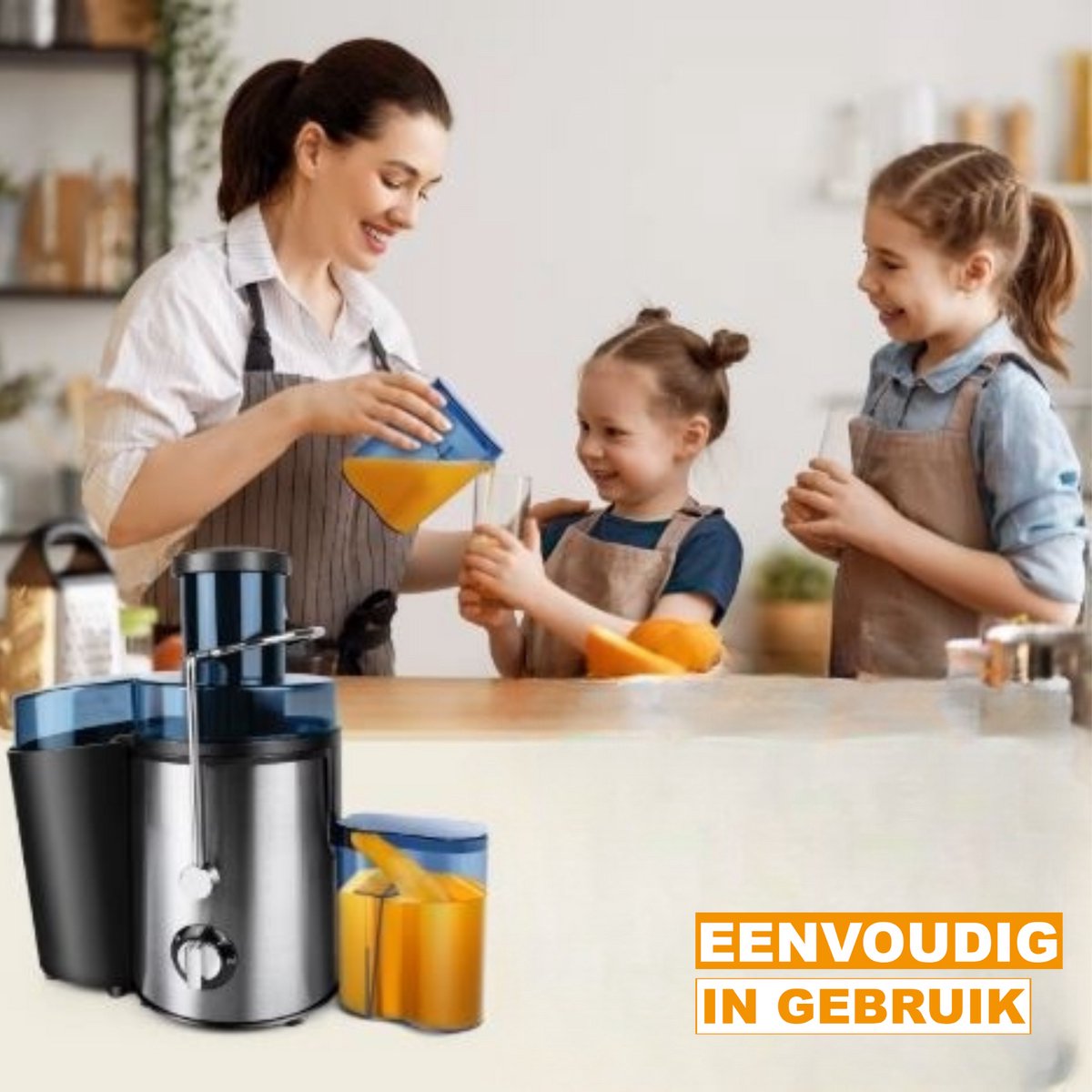 Juicer Tavien - 900W - Centrifugale Sapcentrifuge - Hele Groenten en Fruit - 65mm Brede Sapcentrifuge Extractor - 2 Versnellingen - 500ml