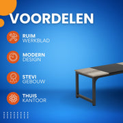 Modern Computerbureau - Vintage grijs - Voor Thuiswerkplek of Kantoor - Bureau