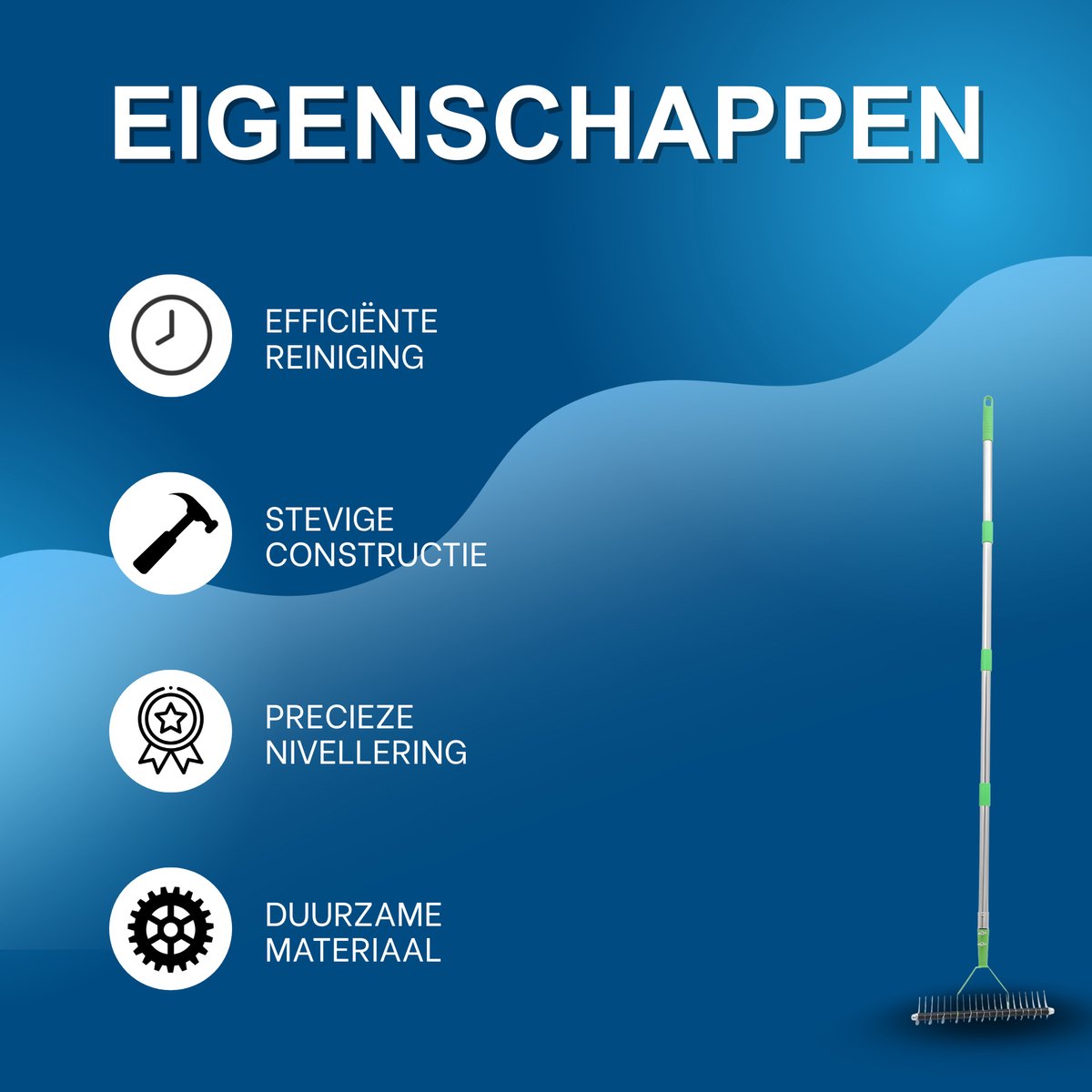 Hark - Multihark - Bladharken - Tuinhark – Voor Tuin & Grondonderhoud – Groen