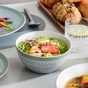 Bellagio Serviesset - 48 delig - 12 persoons - Wit/Groene rand - Dinerborden - Bordenset - Diepe borden - Ontbijtborden - Servies - Keukenservies