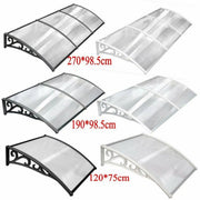 Deur- en Raam Regenhoes - Deurluifel - Overkapping - Polycarbonaat Zonnescherm & Deurluifel voor Voordeur en Buitenterras - 270x98.5 cm Wit