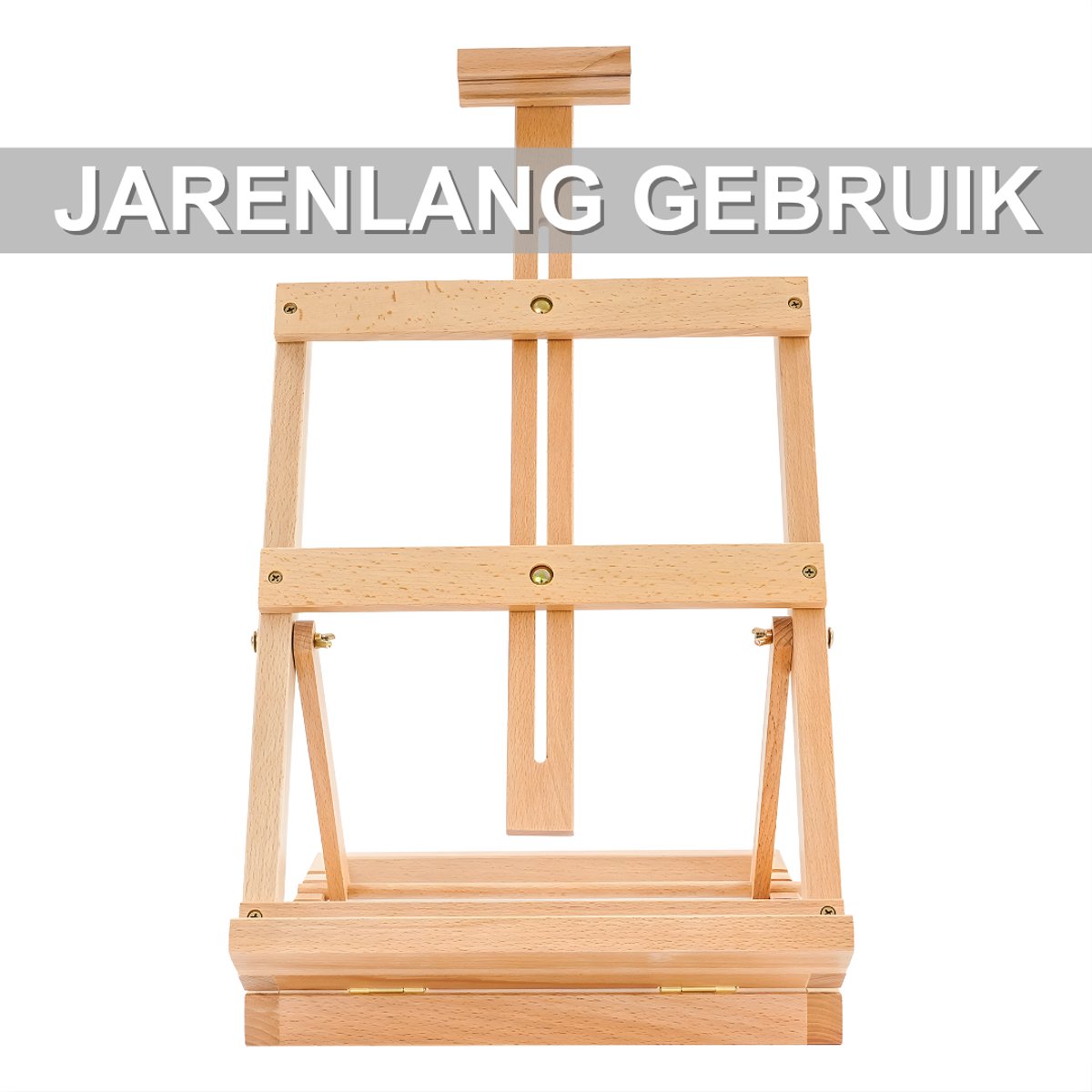 Schildersezel- Voor Kunstenaars / Schilderen - Verstelbare Tafel- en Canvas-Easel met Lade - Beukenhout