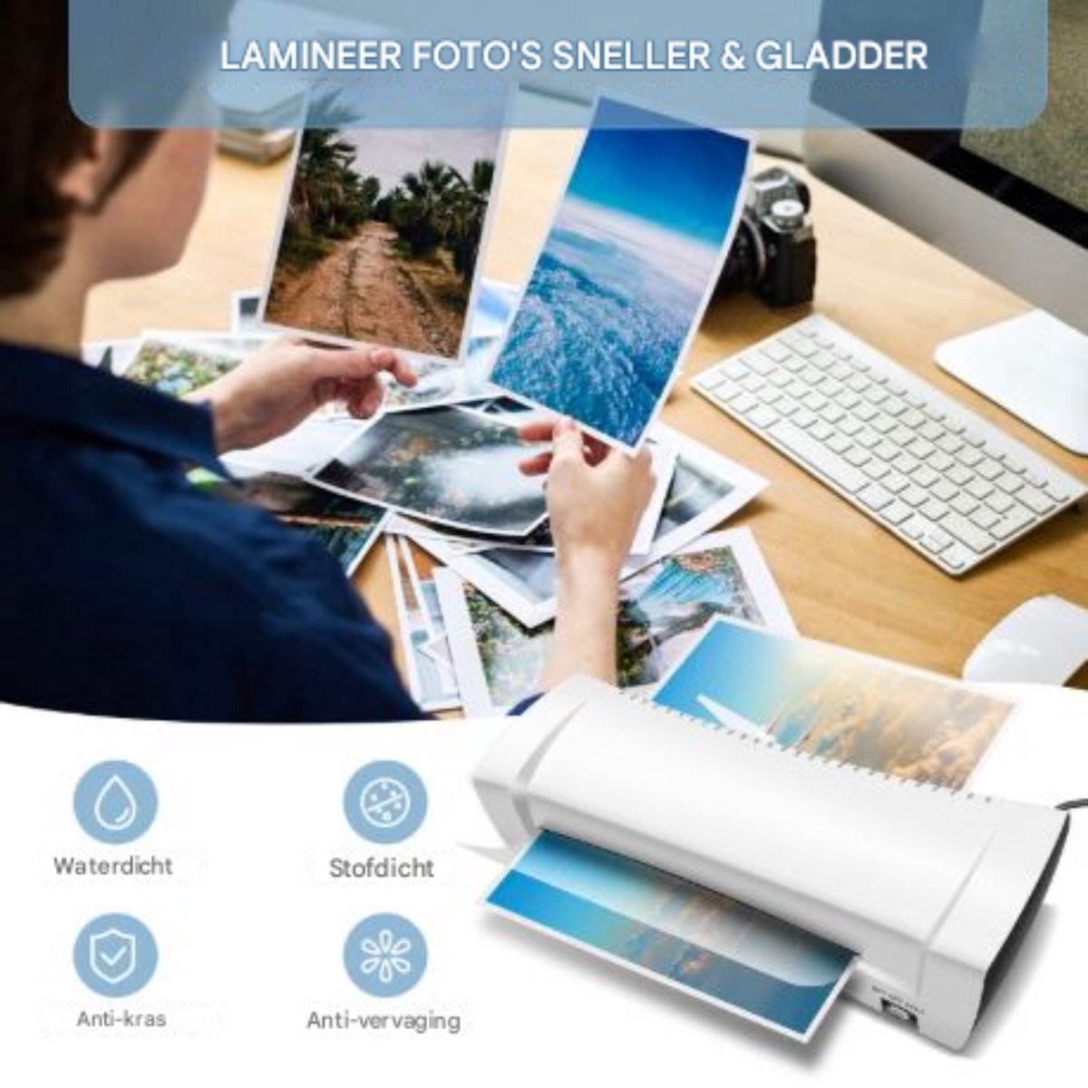 Thermische Lamineermachine Zyren - A4/A5/A6 - Compact en Lichtgewicht - Warme en Koude Instellingen - Snelle Opwarming in 3-4min