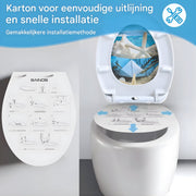 WC-bril - Toiletbril – Voor Toilet & Badkamer – Soft-Close - Zee motief