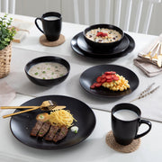 Baroque Dinerborden – Dinerborden – 4 persoons – 16 delig – Zwart Keramisch – Kleine Borden – Geschikt voor oven