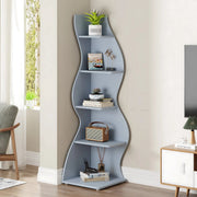 Moderne boekenkast 5 lagen - Blauw - Boekenrek - Woonkamer, slaapkamer en kinderkamer - Hout - 180cm