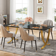 Eettafel Sillia - 160cm - Voor 4-6 Personen - Voor Keukentafel en Eetkamer - Zwart