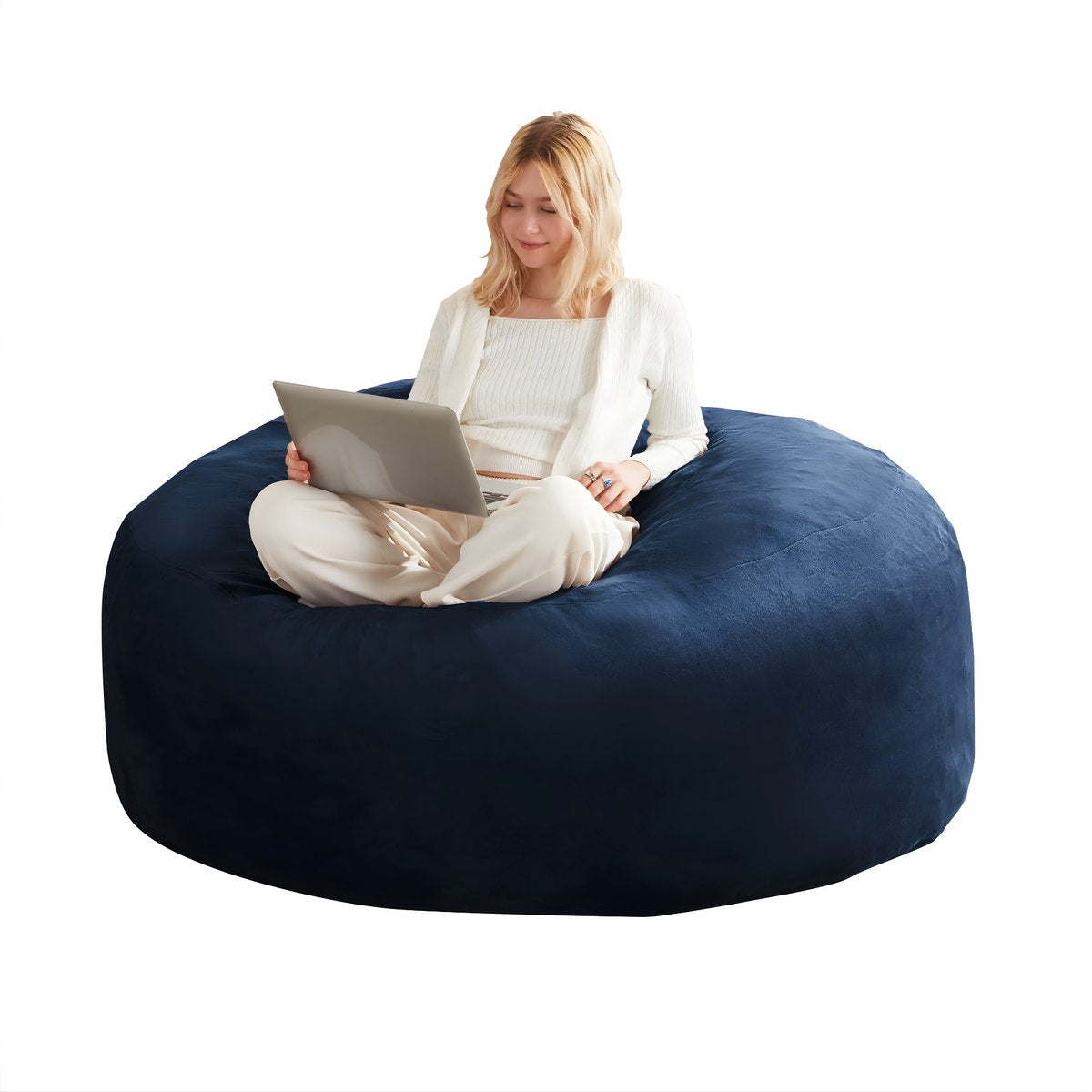 Zitzak Volwassenen – Loungestoel - Voor Slaapkamer & Balkon – Blauw