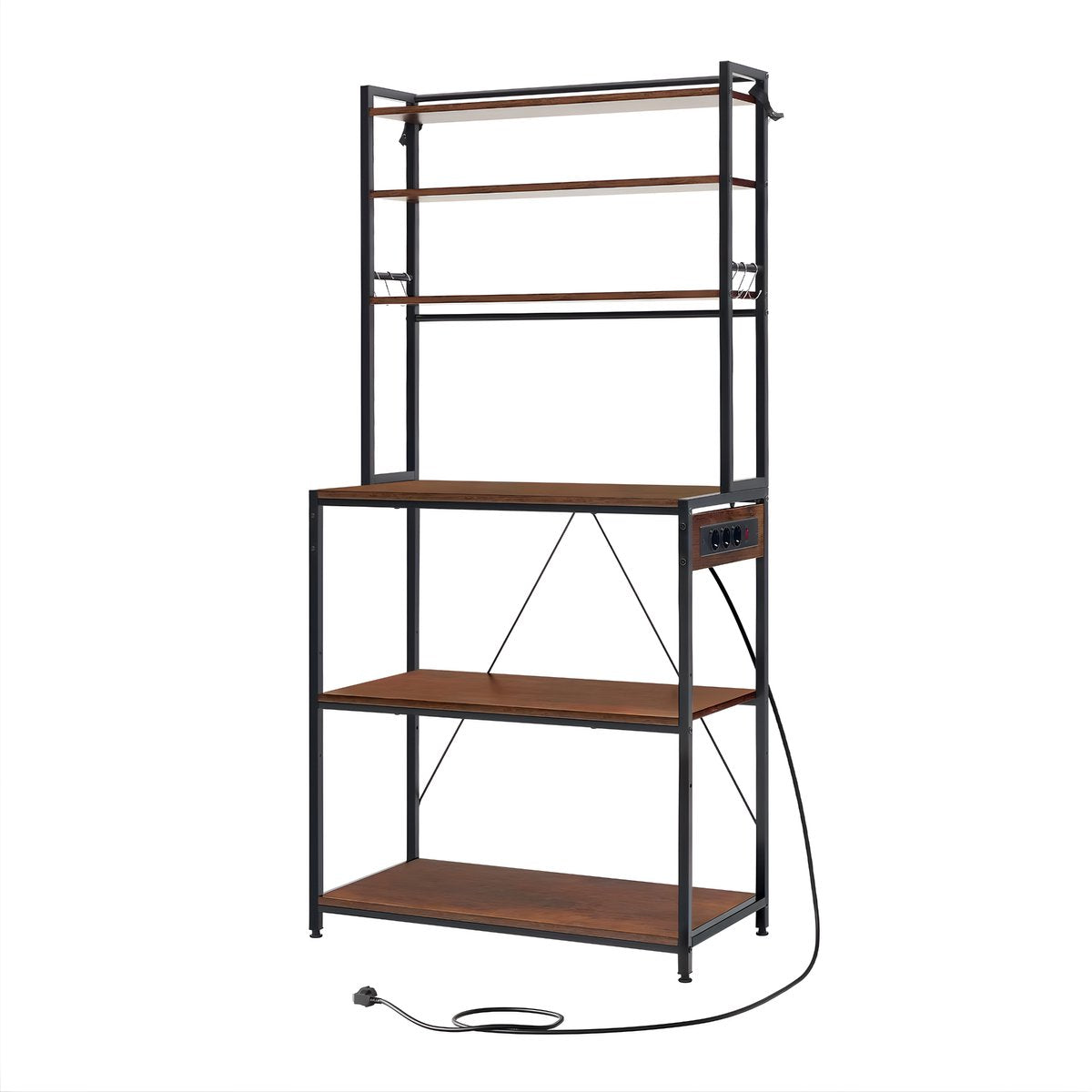 Opbergkast - Keuken orginazer - Wandkast - Voor keuken / woonkamer – Met stopcontact – Rustic brown - Maat XL