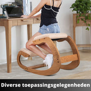Happyment Ergonomische Kniestoel - Ergochair - Comfortabele Kniestoel Met Dikke Kniekussens - Werkkruk En Bureaustoel - Donker Bruin