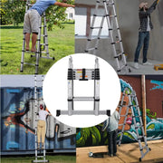 Telescopische Ladder Nazo - 190CM - Roestvrijstalen Vouwladder - Draagbare Uitschuifbare Loft Ladder - Max. Belasting 150kg/330lb - EN131