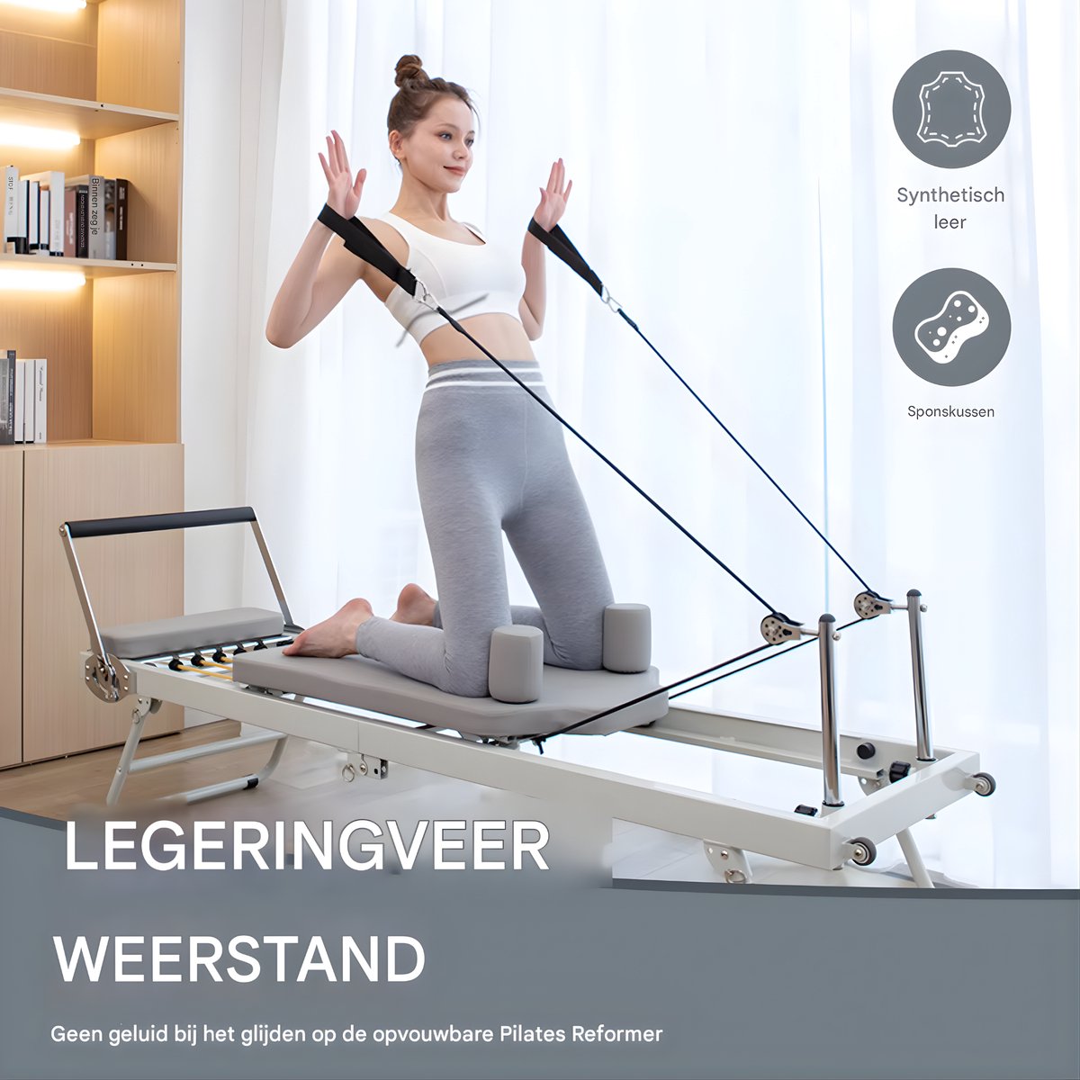 Home Pilates Reformer PRO - Verstelbaar Kern Trainingsbed - Opvouwbare Compacte Trainingsmachine voor Oefeningen Thuis