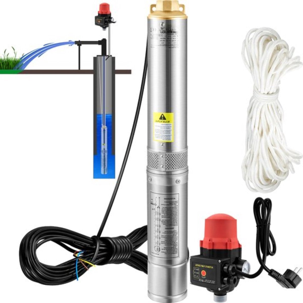 Happyment Rioolwaterpomp PRO - 550W - Dompelpomp - Waterpomp - Zwembaden - 50L/min 89m