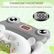 Babybadje - Lichtgrijs - Temperatuurweergave - Baby bad met standaard - Zitbad - Kinderbad - Opvouwbaar