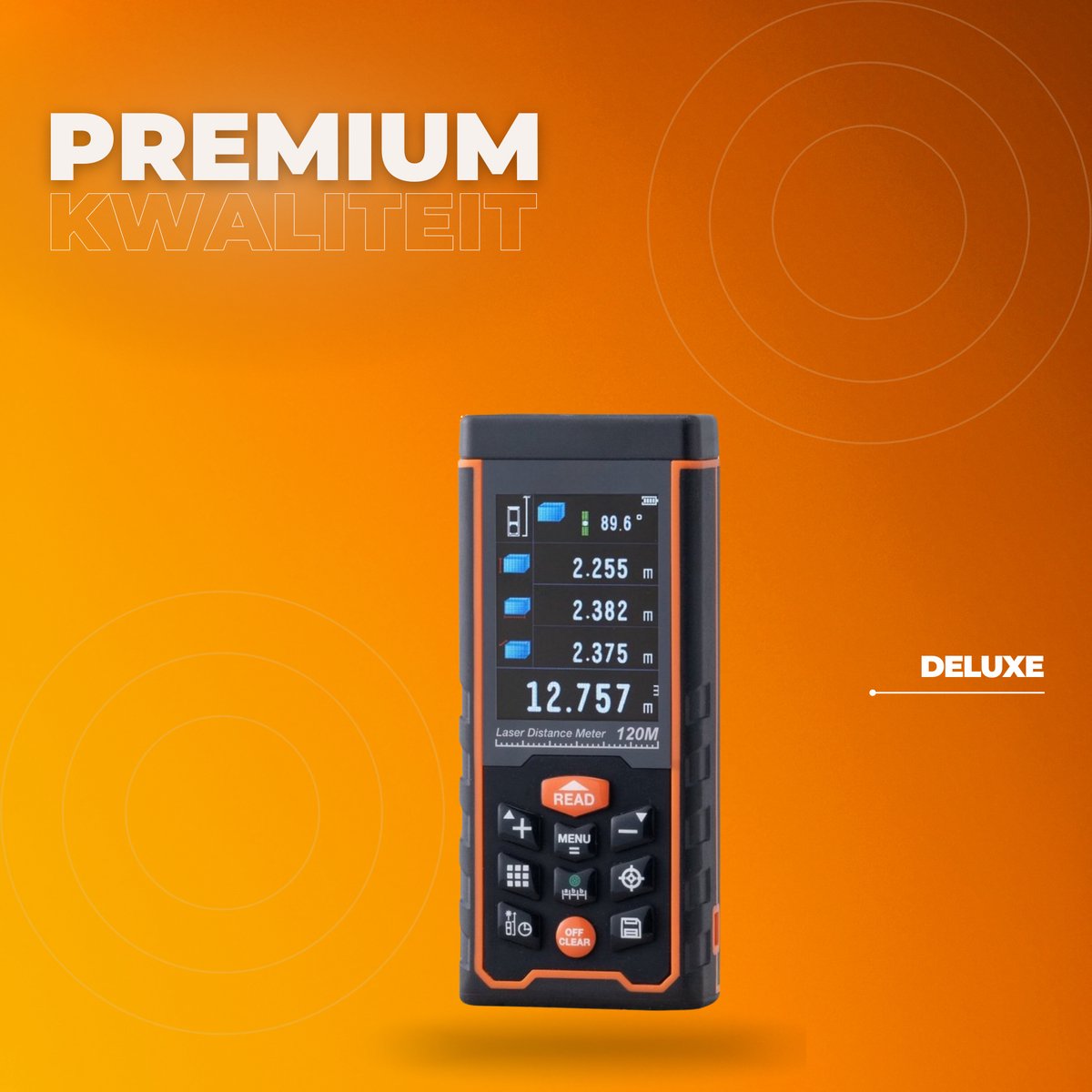 Laser afstandsmeter PRO - 121m Meetbereik - Lasermeter - Laserafstandsmeter - 2,4" LCD-Scherm - Nauwkeurige Digitale waterpas meter