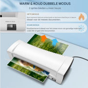 Thermische Lamineermachine Zyren - A4/A5/A6 - Compact en Lichtgewicht - Warme en Koude Instellingen - Snelle Opwarming in 3-4min