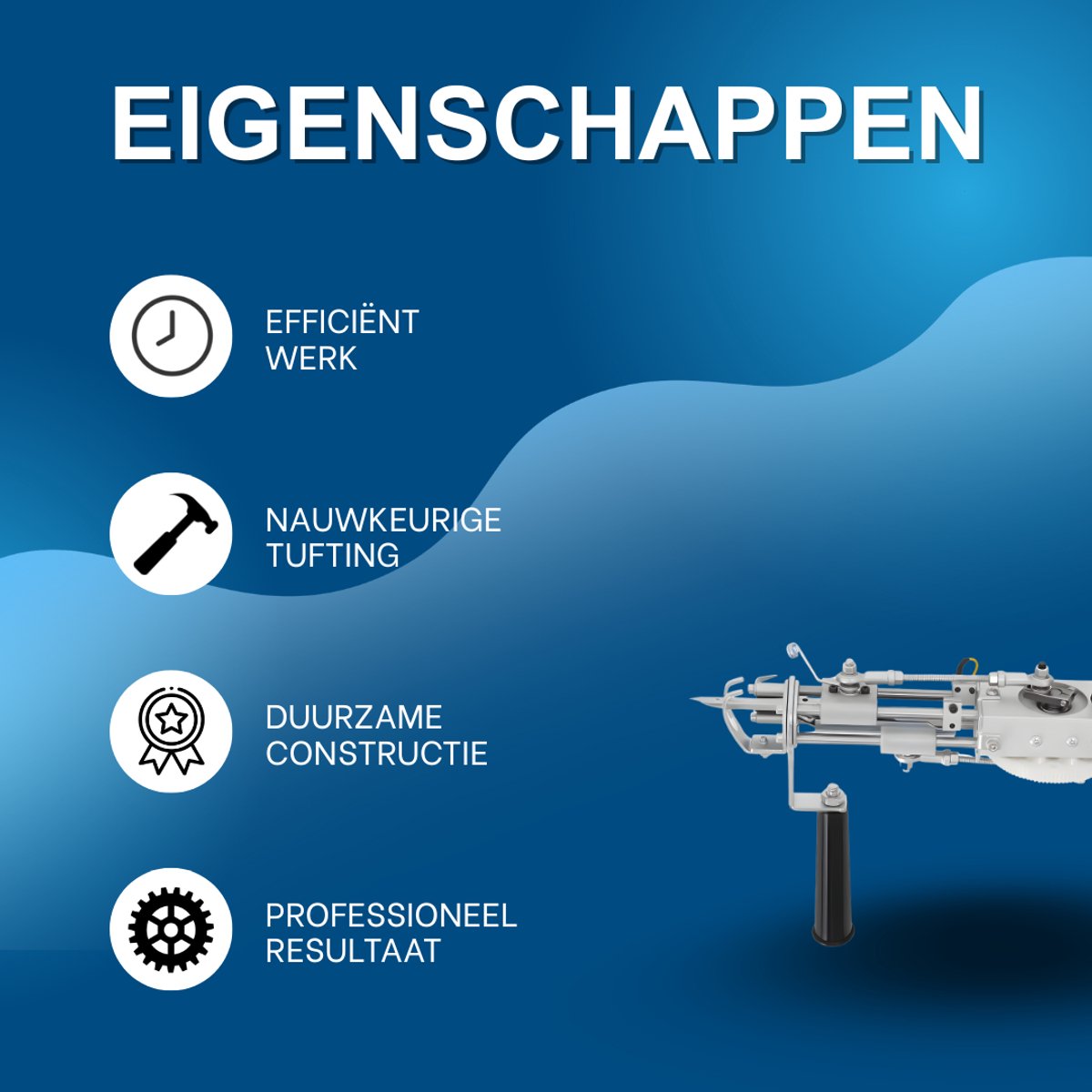 Tufting gun - Tuftpistool - Borduurmachine - Tapijtweven - Voor het maken van tapijten - Voor efficiënt en nauwkeurig werk - Metaal / Kunststof - Roze