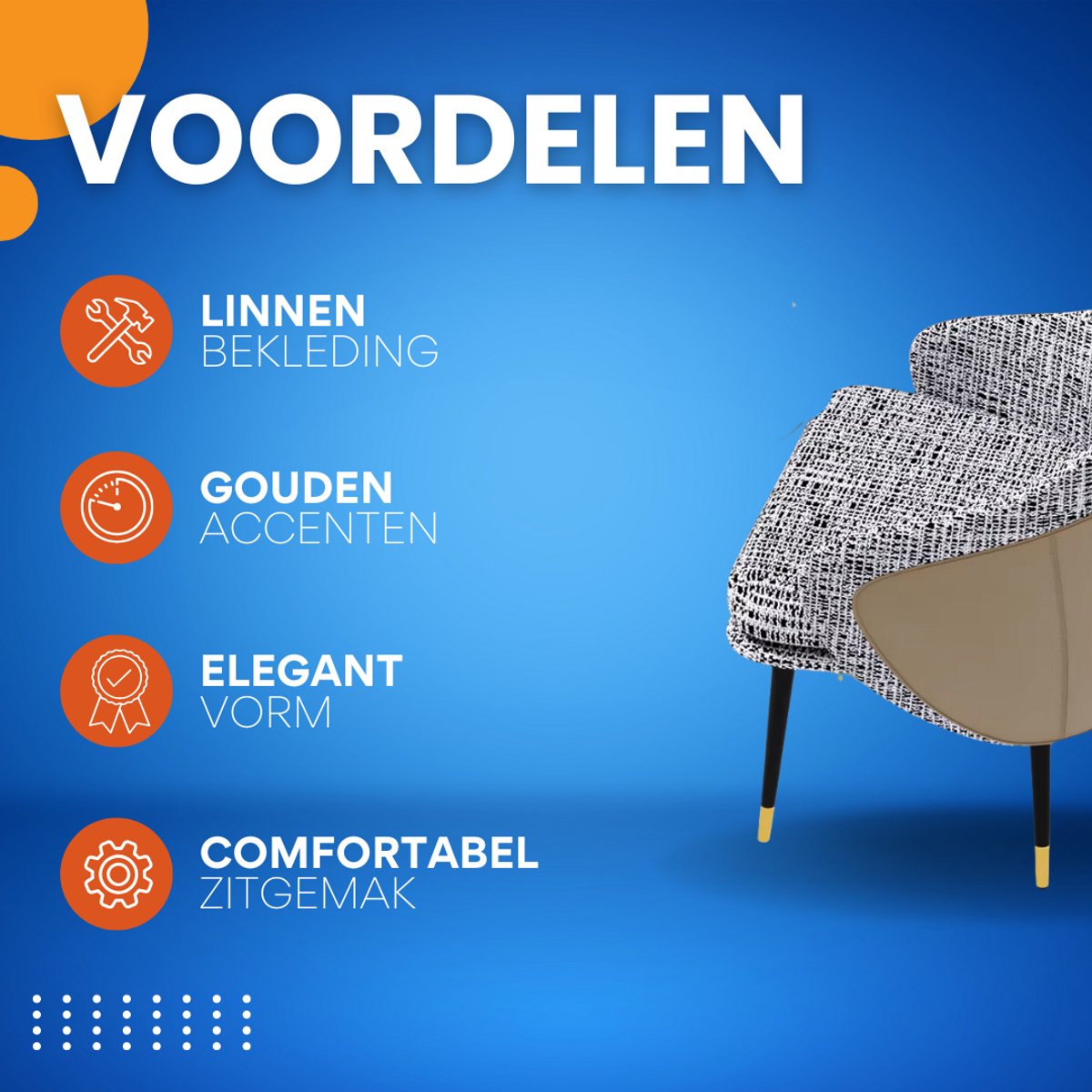 Moderne Eetkamerstoelen Milano - Set van 2 - Met Hoge Dichtheid Sponsschuim - Elegante Keuken- of Restaurantstoel - Lounge - Khaki