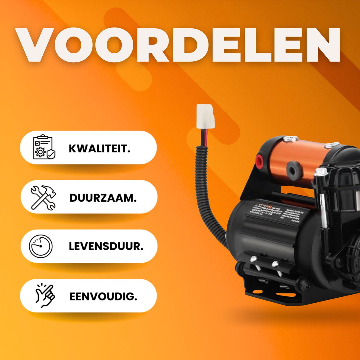 Auto Luchtcompressor - Bandenpomp - 12V Olievrije compressor - Stille 150PSI 100L/min Bandenvuller