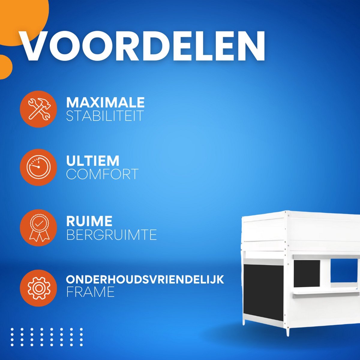 Kinderbed Tavien 90 x 200 cm - Voor Kinderen - Huisbed - Peuterbed - Met valbeveiliging - Met lattenbodem - Zonder matras