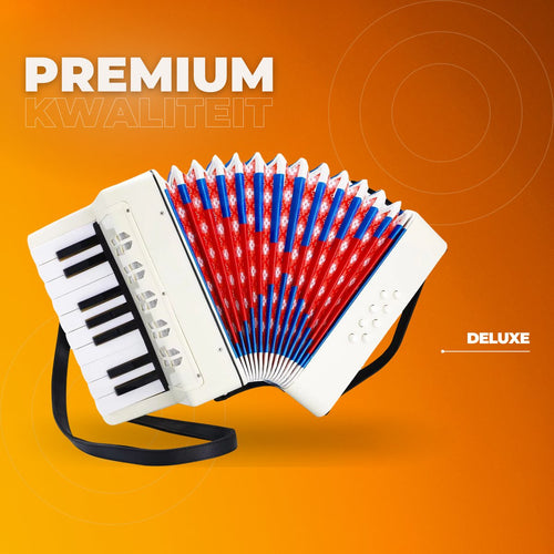 Accordeon voor Kinderen 17 Toetsen - Muziekspeelgoed - 8 Bas, Geschikt voor Beginners en Volwassenen - Educatief Muziekinstrument voor Jongens en Meisjes