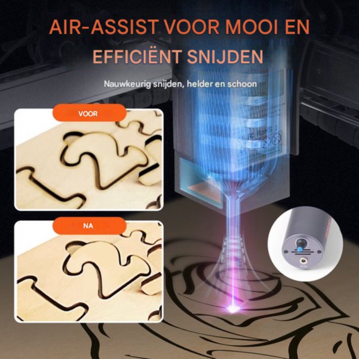 Graveermachine professioneel - 20W Laser - Graveerpen - 40x40cm - Graveerset - Graveerapparaat - Blauwe laser - Voor Hout, leer acryl, staal, glas