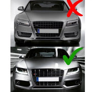 Grille - Voor Audi A5 S-Line/S5 B8 RS5 2008-2012 - Auto accessoires - Honingraat grille - Mistlichtroosters - Zwart/Chroom