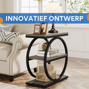 Luxe Bijzettafel Madini - Voor woonkamer of slaapkamer - Nachtkast - Grijs