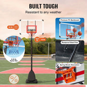 Basketbalpaal PRO - Verstelbare basketbalring - 2.3 tot 3 meter hoog - Voor buiten
