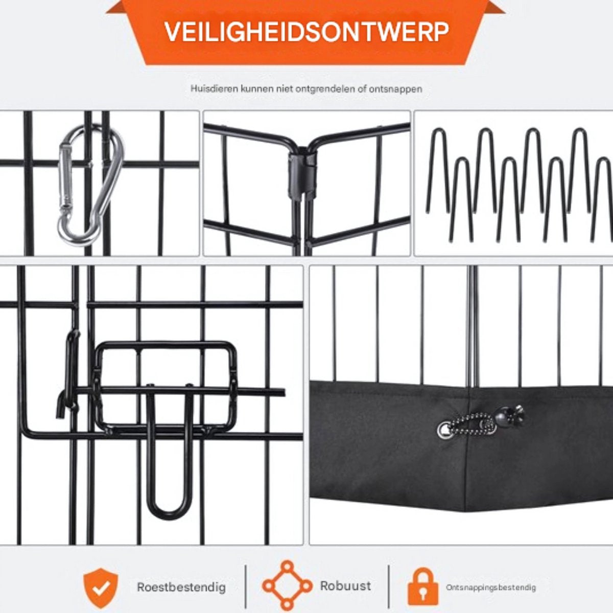 Puppyren - Hondenren - Konijnenren - 61CM - Met vloermat
