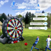 Gigantisch Opblaasbaar Voetbal Dartbord - Voor Kinderspeeltuin & Events - Inclusief 8 Voetballen - Hoge Kwaliteit - 3x3x1.4m