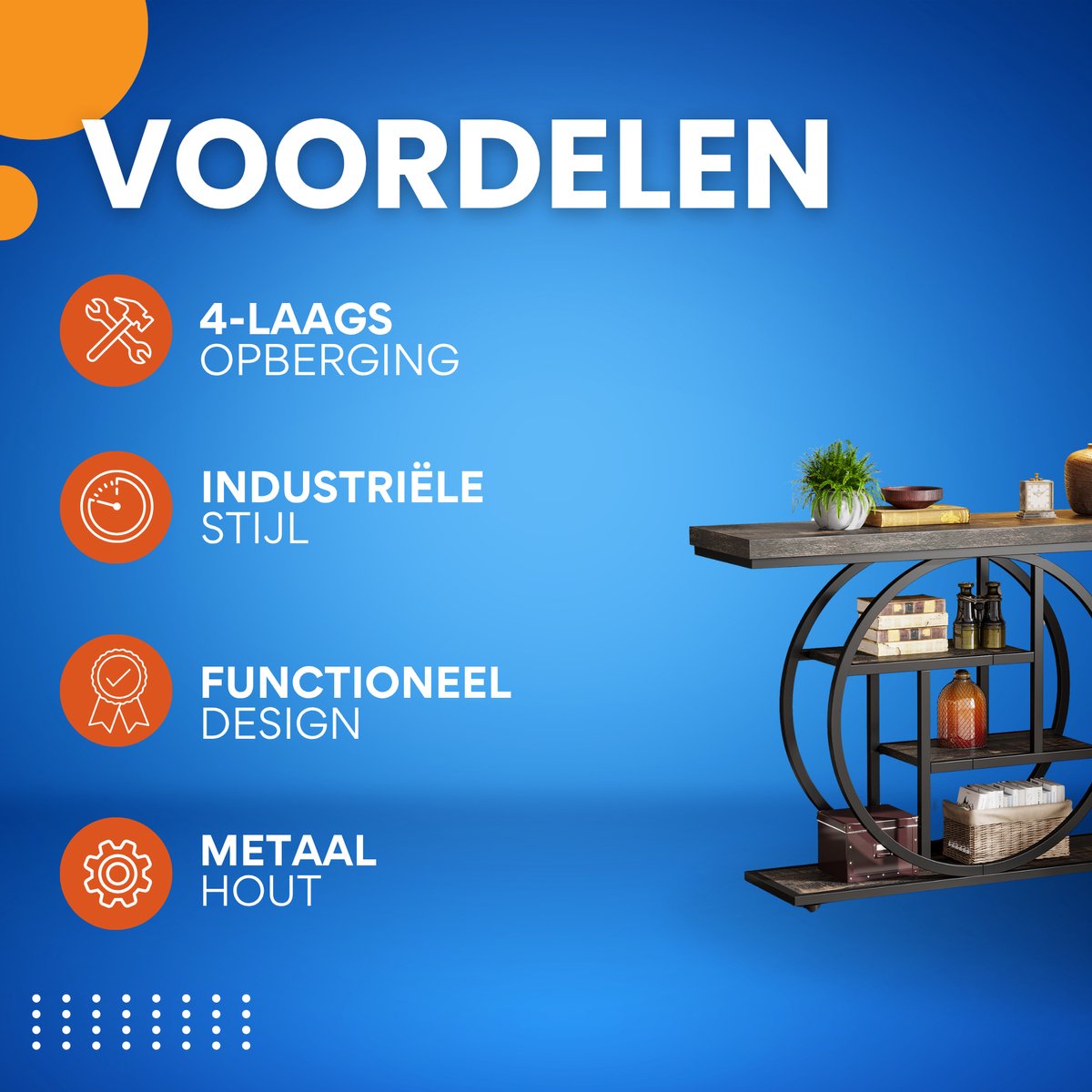 Consoletafel Novio - Sidetafel - Wandtafel - Haltafel - Zwart - Voor Hal of woonkamer of Gang - 100cm
