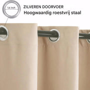 Buitengordijn Vaylen - Waterdicht - Winddicht en verduisterend - Voor Overkapping, Tuinterras, Gazebo en Pergola - Thermisch Geïsoleerd - Donkergrijs 140x275cm